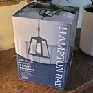 Hampton Bay Knightley Pendant Light Matte Black Farmhouse Glass New In Box. Fixed Price $34.99.