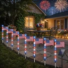 8 Connected In 1 Solar American Flag Pathway Stake Lights With Modes - Patriot. Fixed Price $67.99.