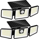 Incx Solar Lights Outdoor Waterproof, 3000 Lm 156 Led Motion 2 Pcs, Black. Fixed Price $48.64.