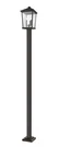 Beacon 3-LIGHT Outdoor Post Mounted Fixture In Oil Rubbed Bronze. Fixed Price $1256.00.