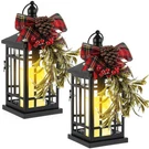 Roceei 2 Set Christmas Decorative Lantern Porch Decorations With Led Flickeri.... Fixed Price $67.28.