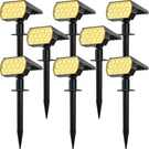 Solar Spot Lights Outdoor Waterproof IP65, 8-PACK 65-LED Pack, Warm White. Fixed Price $99.40.