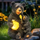 Solar Garden Statues Bears 9", Loving Black Decor, Yard Decorations Outdoor. Fixed Price $44.30.