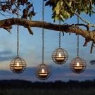 Solar Hanging Lanterns Outdoor Waterproof, Rust Iron Ball Candle Holder With .... Fixed Price $44.98.