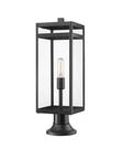 Nuri 1-LIGHT Outdoor Pier Mounted Fixture In Black. Fixed Price $238.00.