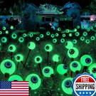 Yiqu Pack Solar Halloween Eyeball Lights, 12 Led Green Outdoor Decor. Fixed Price $34.99.