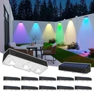 Solar Fence Lights Outdoor Wall Warm/cool White + Rgb Color (8PACK). Fixed Price $39.99.