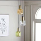 Safavieh Collection Rhea Gold 3LIGHT Adjustable Pendant Hanging Fixture. Fixed Price $179.98.