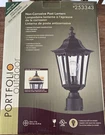 Portfolio Outdoor Post Lantern #253343 Black Polymer Construction Nos! Nib!. Fixed Price $30.00.