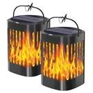 Bebrant Solar Lanterns Outdoor Waterproof, Flickering Flames 2 Pack, Black. Fixed Price $42.64.