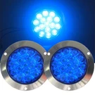 2X 4" Round Blue 16 Led Tail Lights Stop/turn/brake For Truck Trailer IP67 Us. Fixed Price $16.08.