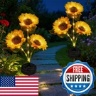 Freshaction Upgraded Solar Sunflower Lights, 2 Pack Garden With Big. Fixed Price $32.42.