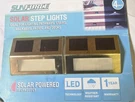 Sunforce Solar Step Light 4 Pack Fence Patio Stainless Steel Housing New. Fixed Price $39.99.