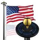 Apluschoice 20 Ft Sectional Flag Pole Kit With Led Solar Light Outdoor Black. Fixed Price $180.90.