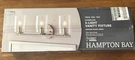 Hampton Bay Champlain 3-LIGHT Vanity Lighting Brushed Nickel Glass Wall Mounted. Fixed Price $40.00.