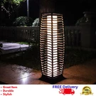 27" Solar Rattan Outdoor Floor Lamp Woven Wicker Waterproof Patio Garden Light. Fixed Price $126.99.