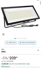 Gopretty 800W Led Flood Light Outdoor Waterproof IP66 With Plug 6000K. Fixed Price $125.00.