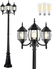 Partphoner Outdoor Lamp Post Light 3-HEAD, Classic Black With Clear. Fixed Price $248.55.