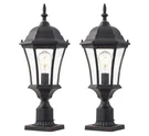 Bronze 24" Cast Aluminum Outdoor Lamp Post Lantern Light Seeded Glass - Pack. Fixed Price $99.00.