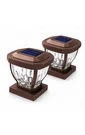 2-PACK Home Zone Solar Post Cap Lights Decorative Glass Led Outdoor 4X4 Bronze. Fixed Price $29.99.