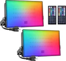 Onforu 2 Pack 500W Equiv Led Rgb Flood Lights, 50W Dimmable Million Color. Fixed Price $72.17.