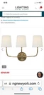 Pair Of Thomas Brien By Visual Comfort Antique Brass 3 Light Sconces.. Fixed Price $725.00.