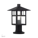 Livex Crestlake 1LT Large Outdoor Post Top Lantern, Black/clear Glass 21325-14. Fixed Price $289.96.