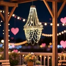Solar Hanging Crystal Chandelier Outdoor Garden Decorative Lantern 54 Warm Led. Fixed Price $41.50.