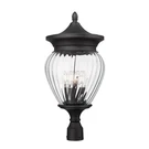 Z-lite Davina 4LT 12" Outdoor Post Mount Fixture, Black/ribbed 5016PHBR-BK. Fixed Price $314.50.