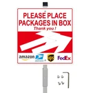 1 Package Delivery Sign With 28 Inch Aluminum Alloy Post Stakes, Two Ad.... Fixed Price $21.14.