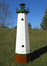 Well Pump Cover Wooden Lighthouse With Solar - 4 Ft Tall Green Accents. Fixed Price $229.00.