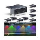Lianglome 8PK Solar Fence Lights Outdoor - Warm White Rgb 6 Color, Dusk To D.... Fixed Price $46.08.