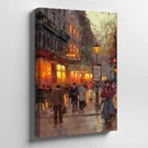 Vintage City Street Scene Canvas Wall Art Evening Lights Urban Landscape Print. Fixed Price $89.90.
