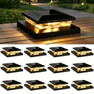 Solar Post Cap Lights 12 Pack 4X4 5X5 6X6 Waterproof Warm White Tw Shine Outdoor. Fixed Price $74.99.