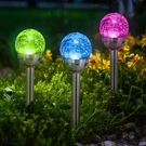 Ideaisdecos Solar Crackle Glass Ball Light Set, 3 Pack, Works With Batteries.. Fixed Price $22.99.