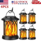 Solar Porch Lights Outdoor Flickering Flames Lanterns Yard Patio Garden. Fixed Price $24.98.