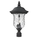 Z-lite Armstrong 23 In. 3-LIGHT Black Aluminum Outdoor Post W/ Water Glass. Fixed Price $159.99.