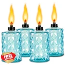 Nonley Glass Table Top Torches 4 Pack Citronella Wick Refillable. Fixed Price $44.99.