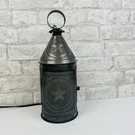Primitive Colonial Irvins Electric Revere Lantern Punched Antique Tin Gray 13"T. Fixed Price $68.99.