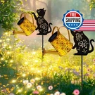 Solar Outdoor Decorative, Watering Can With Cascading Lights, Cat Si. Fixed Price $81.81.