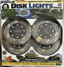 Bell + Howell : Solar Powered 4 Led Outdoor Disk Lights; Pack Bnip Free Shp. Fixed Price $38.90.