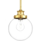 Progress Lighting Penn 6-7/8 In. 1-LIGHT Golden Natural Brass Clear Glass Globe. Fixed Price $29.99.