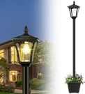 72" Solar Outdoor Light With Planter,waterproof Post Lamp Ligts, Black. Fixed Price $70.76.
