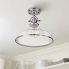 Quoizel Grant 13 1/2" High Brushed Nickel Glass Dome Ceiling Light. Fixed Price $247.99.