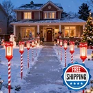 Huyieno 8PK Solar Christmas Pathway Lights Stainless Steel Tube Glass Lens. Fixed Price $74.70.