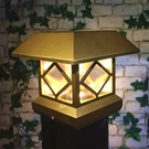 2 Pack Sogrand Solar Post Lights, Fits 5 Sizes With Adaptors Gold Finish. Fixed Price $48.00.