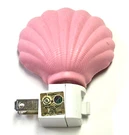 2X Pink Night Lights On Off Switch Shell Shape Nite Wall Plug Home Safety. Fixed Price $6.99.