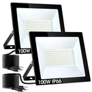 Flood Lights Outdoor With PLUG,100W 10000LM Super Bright Led Work LIGHT,IP66 .... Fixed Price $44.69.