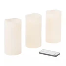 Set Of 3 Hampton Bay Battery-operated Outdoor Resin Candles With Remote White. Fixed Price $19.99.