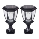 Kendal Outdoor 2 Pieces Black Solar Powered Led Light Lamp W/ Glass & Waterproof. Fixed Price $129.99.